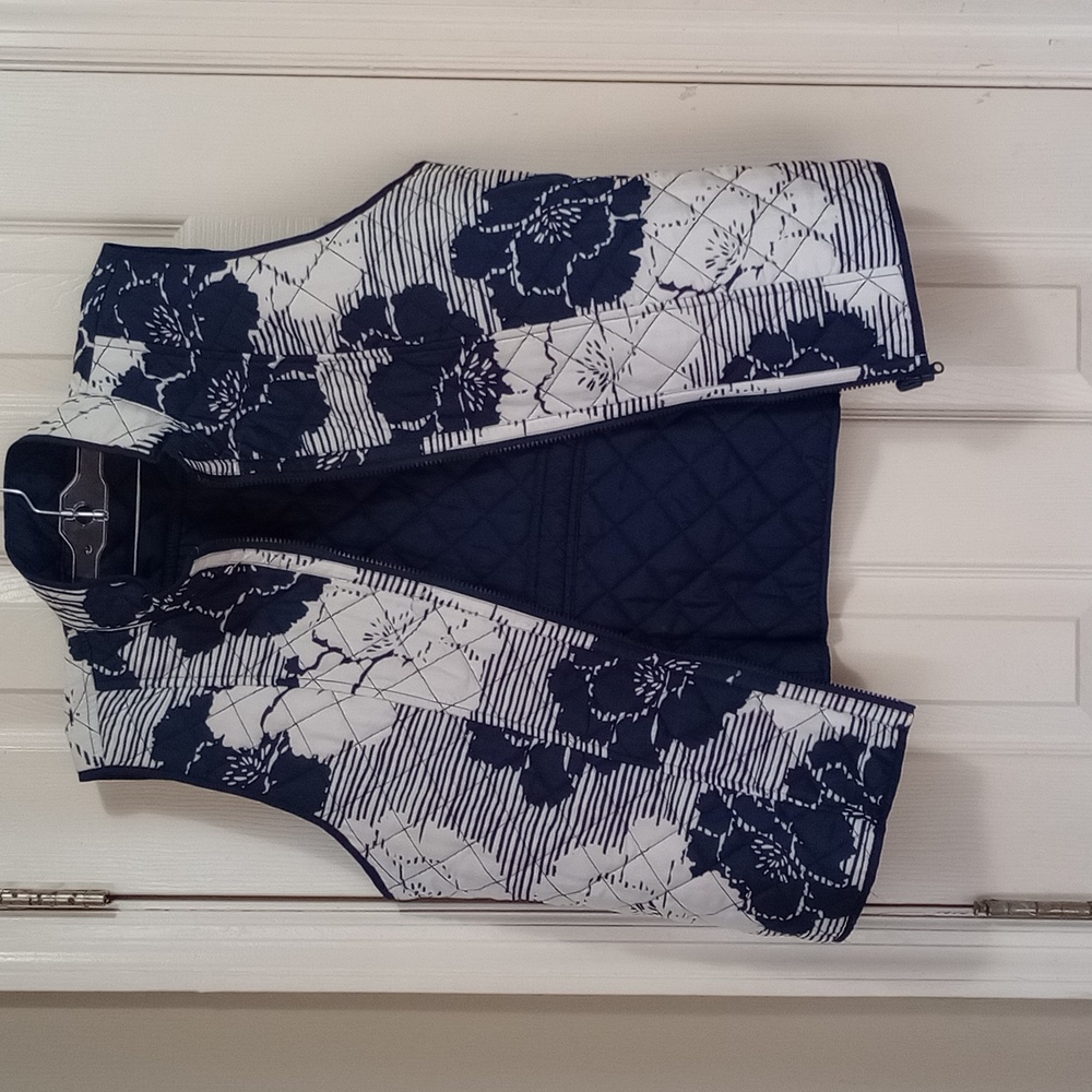 Navy Blue and White Vest